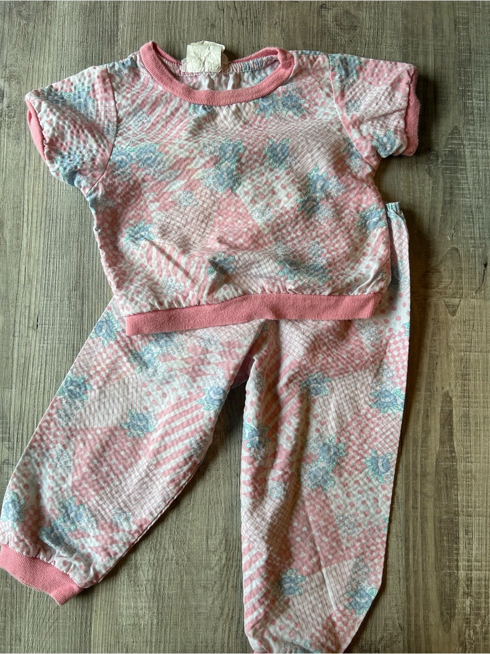 Vintage Floral Two-Piece Pajama Set • Size 3